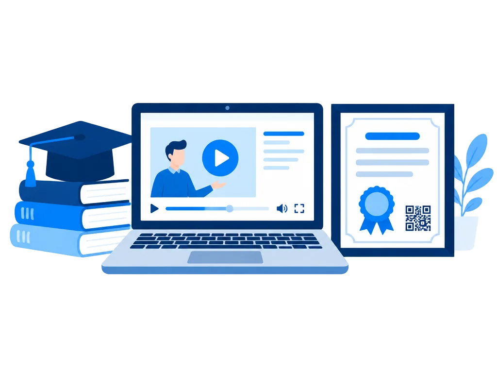 Video lesson and a ChaseMaster certificate with QR code